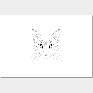 cute cat's face Posters and Art